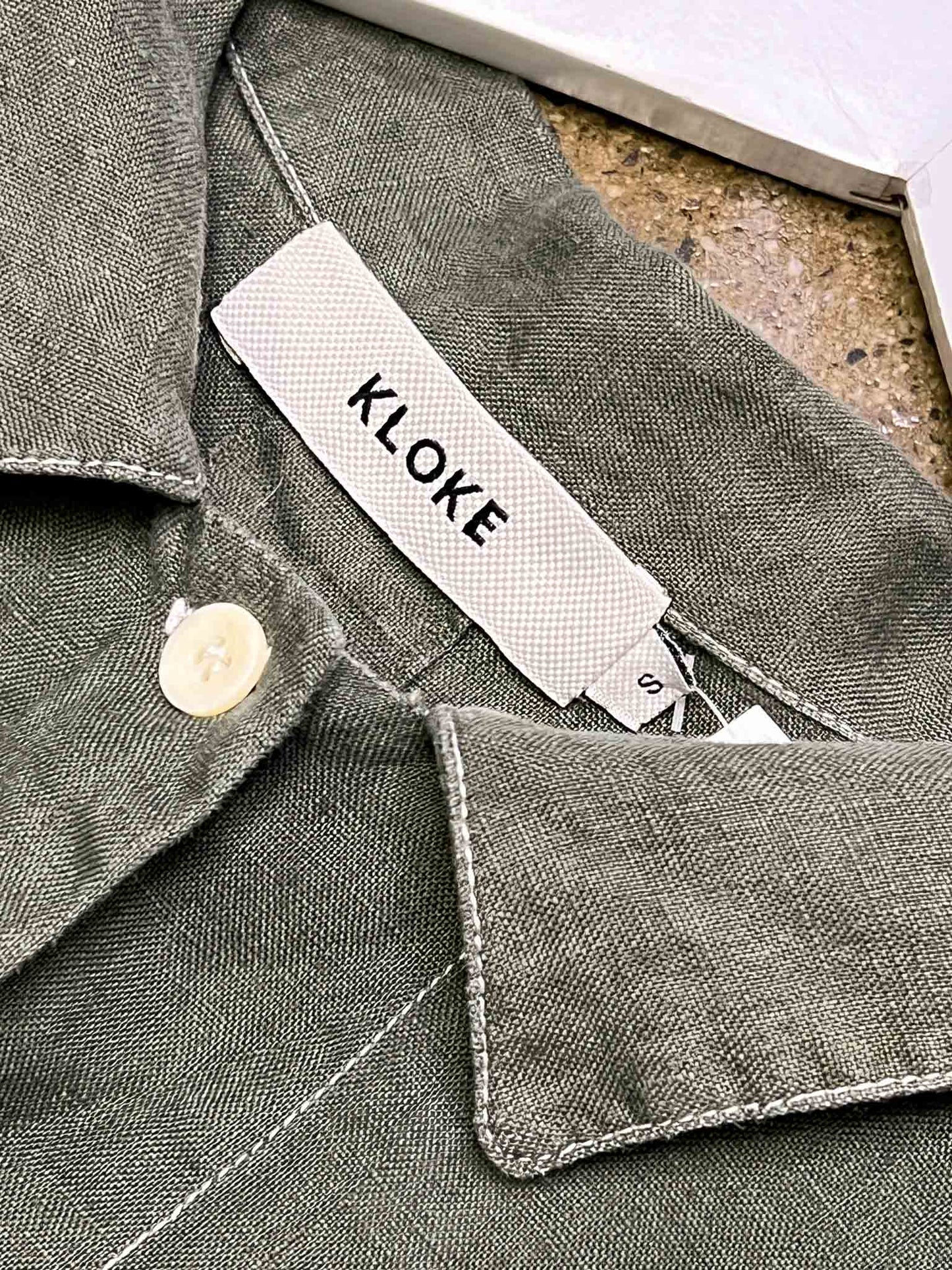 Size S | Kloke Green Linen Boxy Shirt