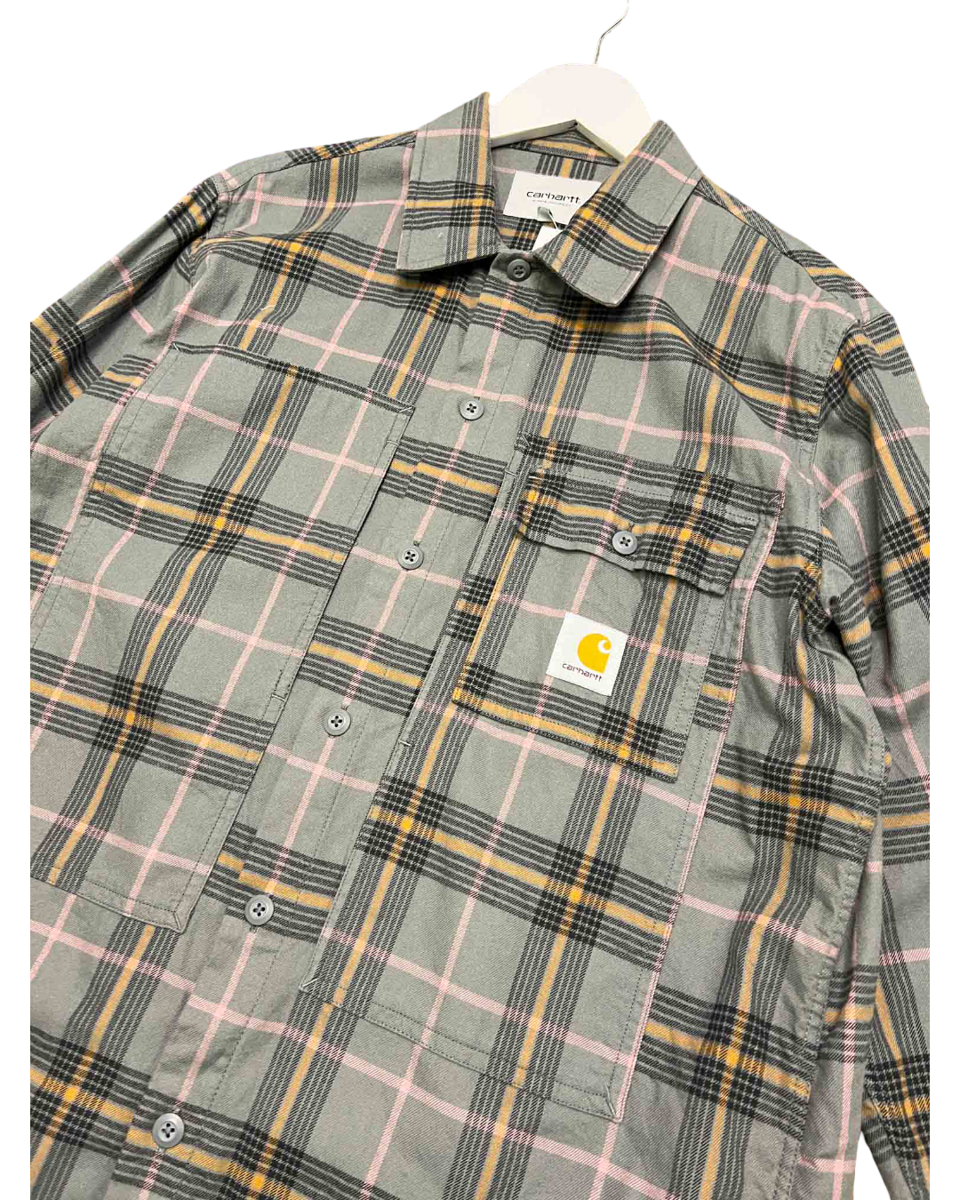 Size L | Carhartt Grey Plaid Flannel Hadley Shirt