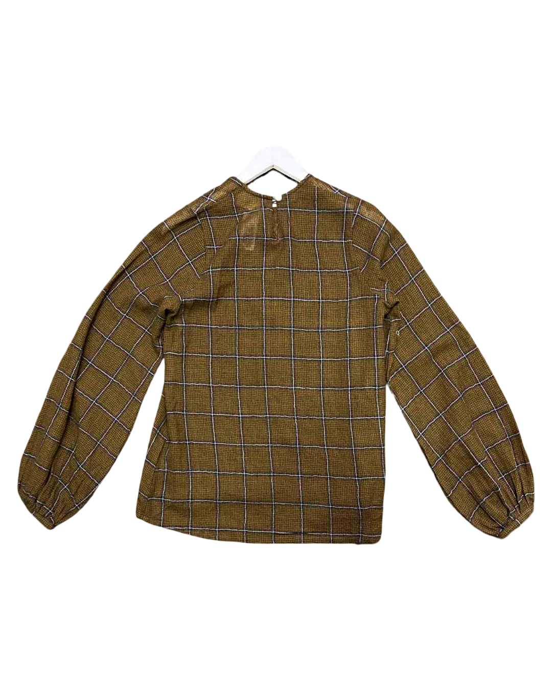Size S | Matin Brown Wool Check Top