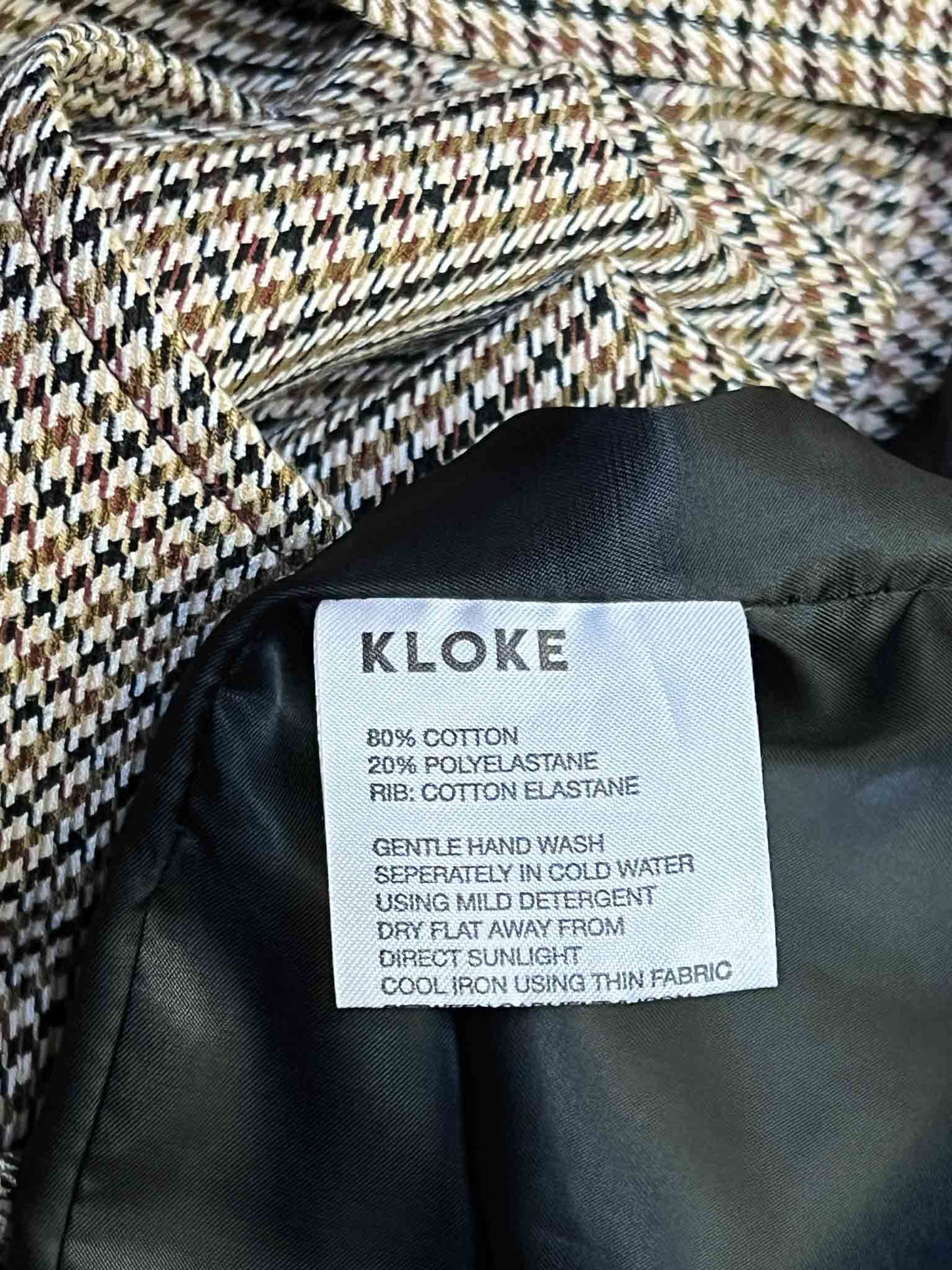 Size M | Kloke Houndstooth Button-Up Coat