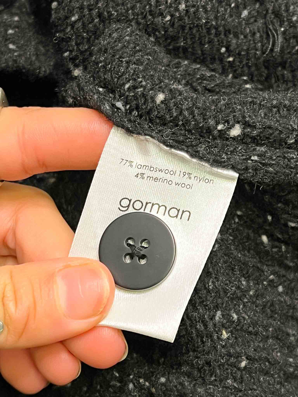 Size S | Gorman Speckled Lambswool Pom Pom Cardigan