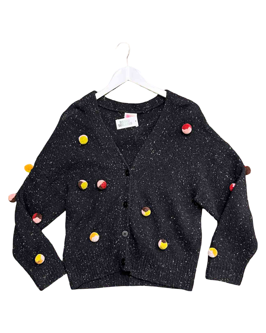 Size S | Gorman Speckled Lambswool Pom Pom Cardigan