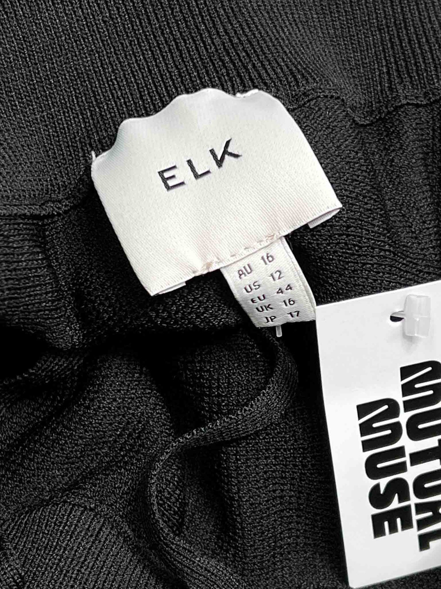 Size 16 | Elk Black Stretch Asymmetric Midi Skirt