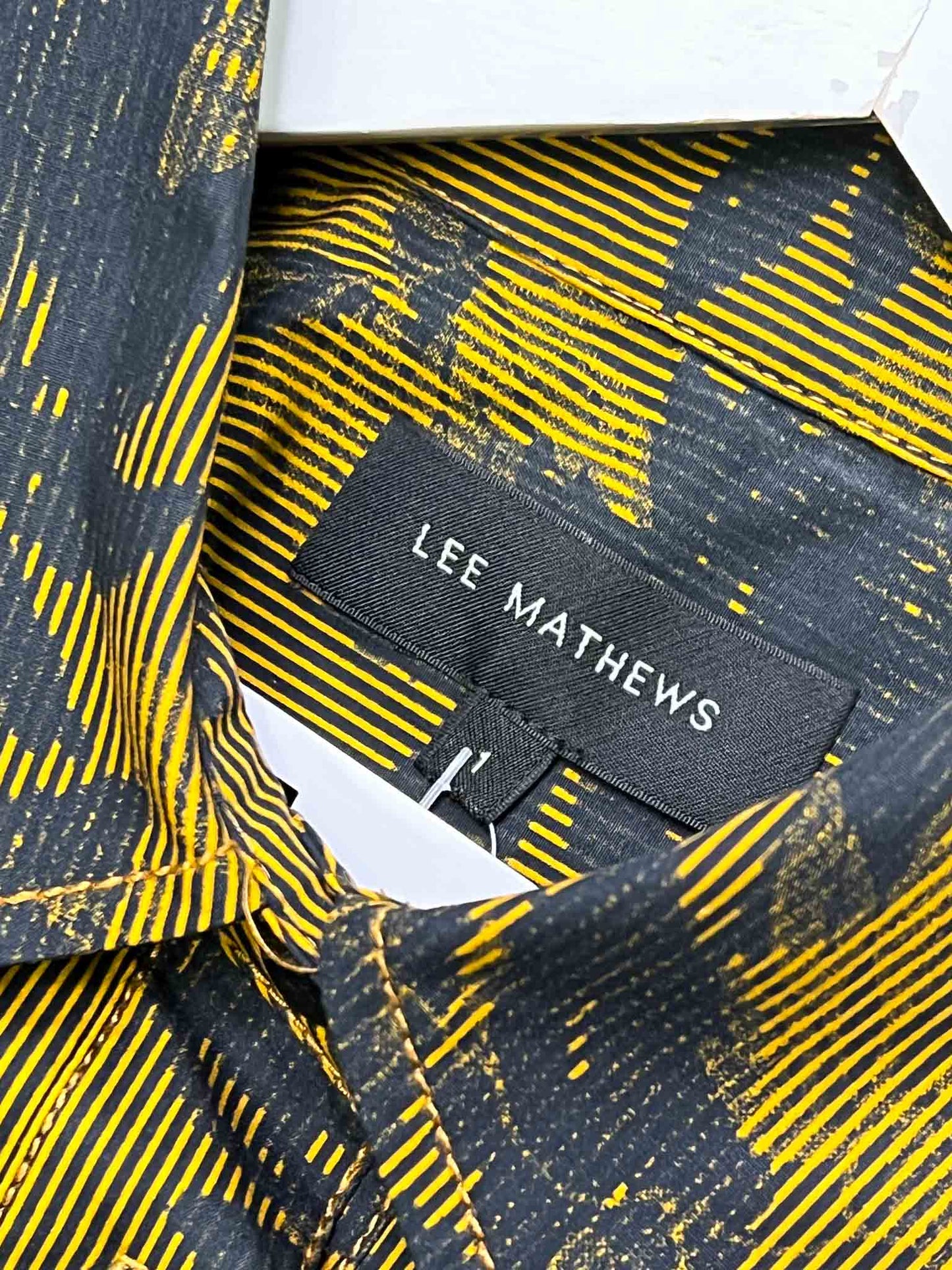 Size 1 (S) | Lee Mathews Rust/Navy Cotton Striped Shirt