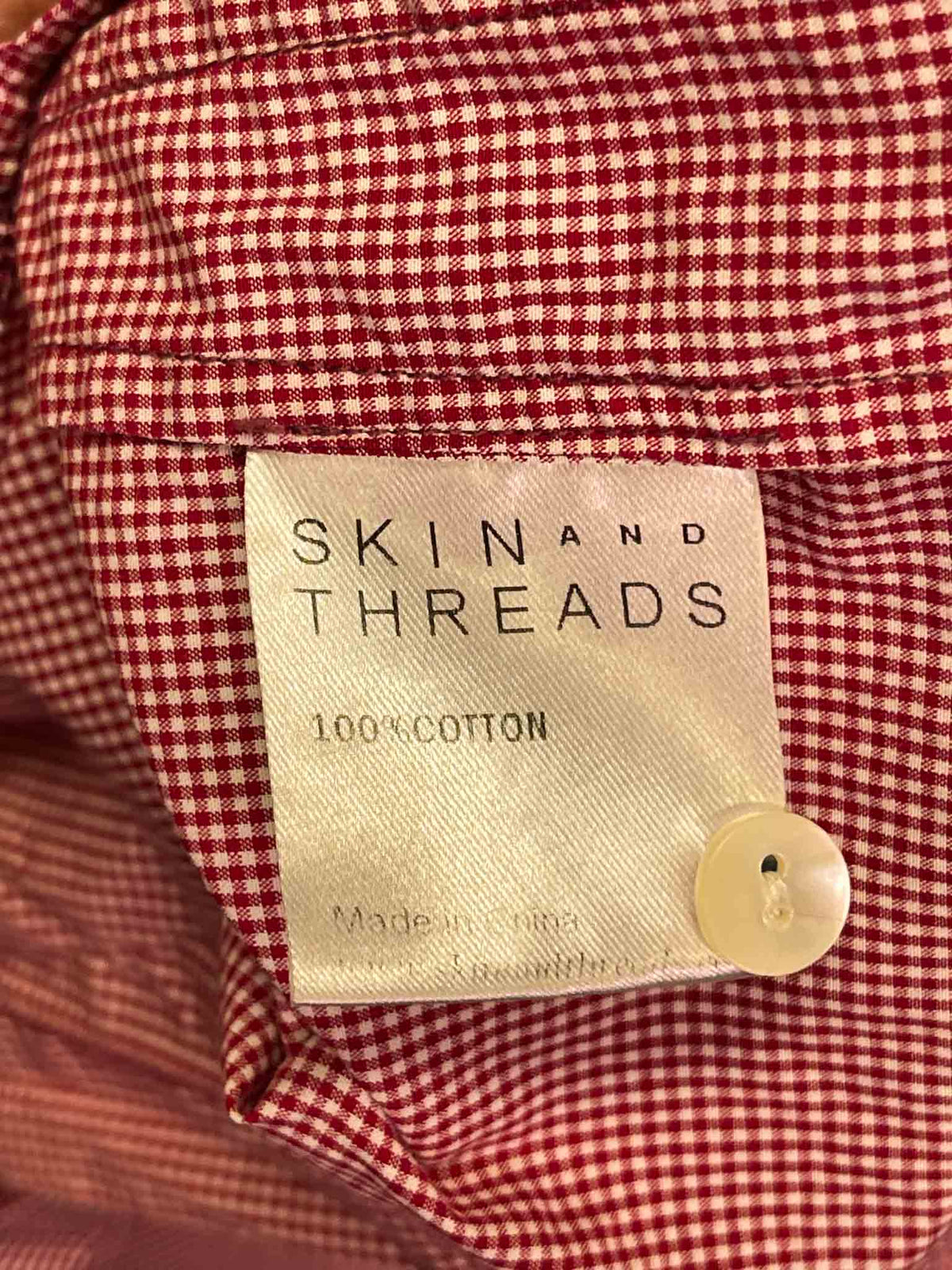 Size S |  Skin & Threads Gingham Button Up Shirt