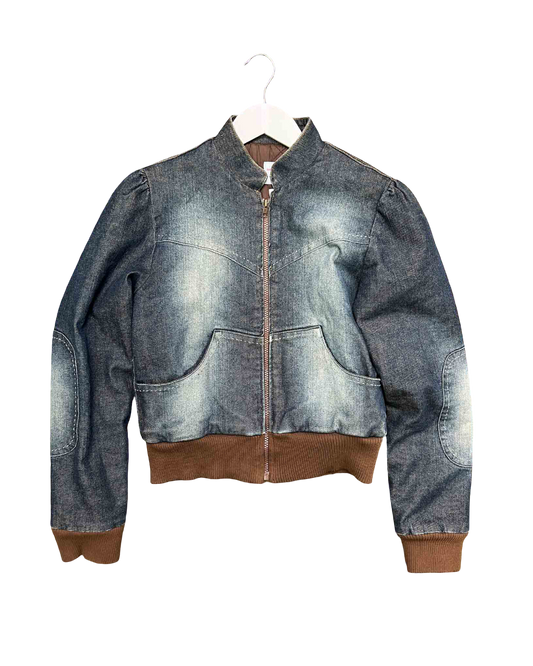 Size 10 | Sass & Bide Y2K Denim Padded Bomber Jacket, 10