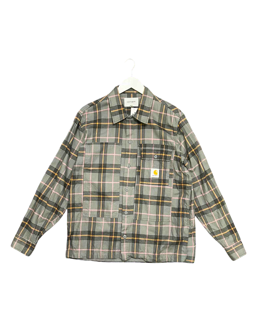 Size L | Carhartt Grey Plaid Flannel Hadley Shirt