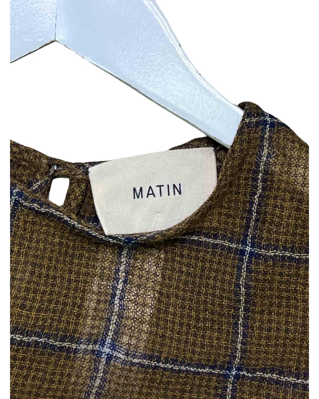 Size S | Matin Brown Wool Check Top