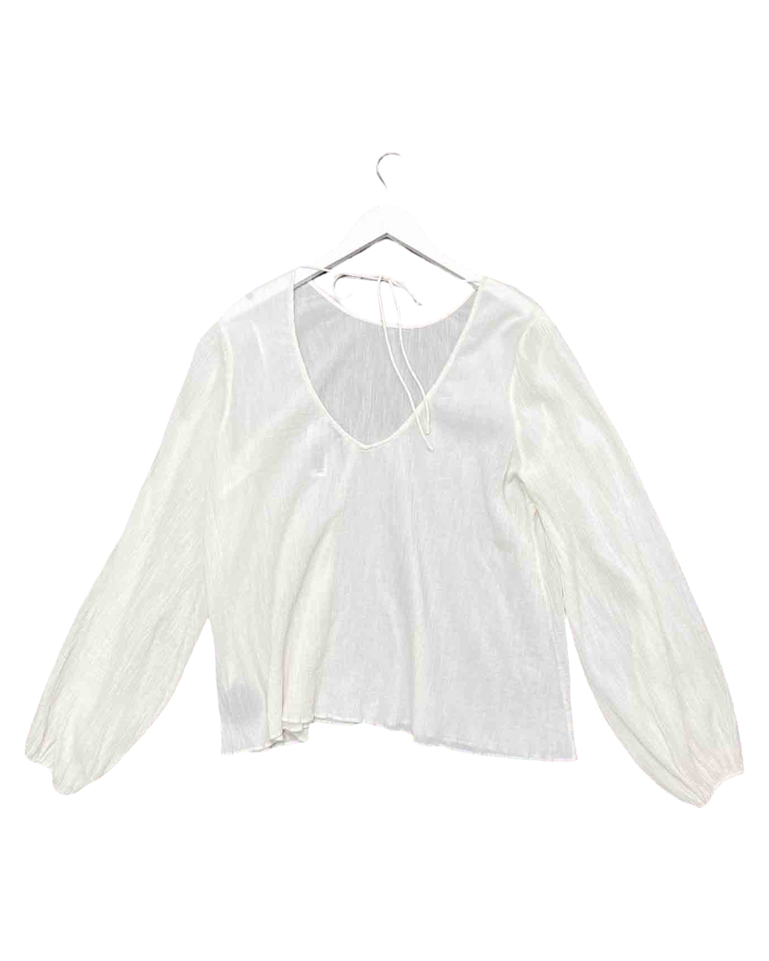 Size S | Marle Beige Cotton Shirred Peasant Blouse Top