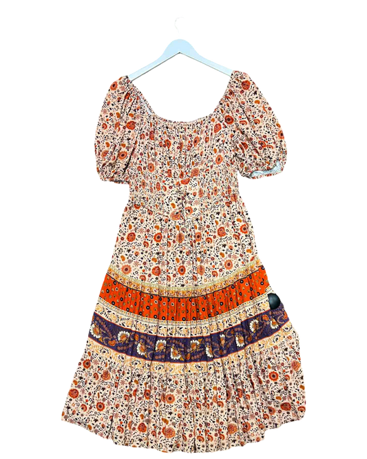 Size XXL | Spell Brown Floral Untamed Midi Dress With Tags