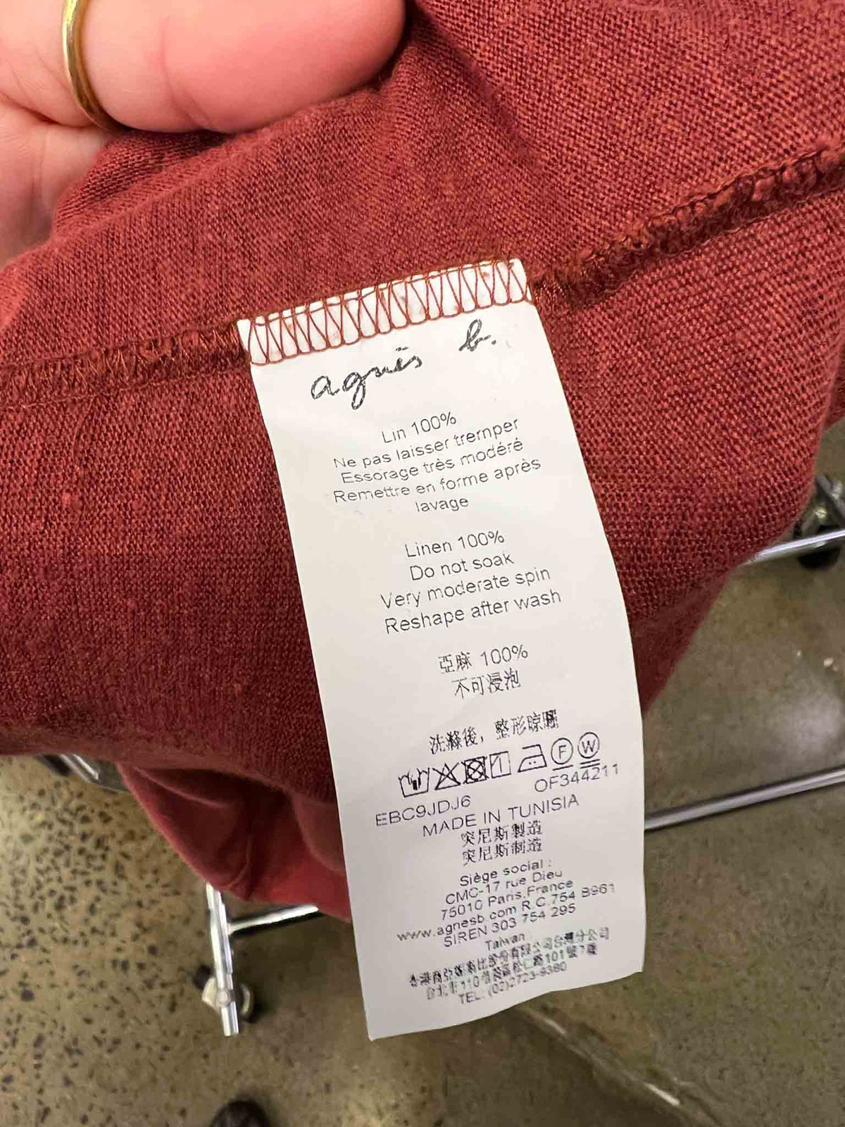 Size 14 | Agnes B Rust Linen Top
