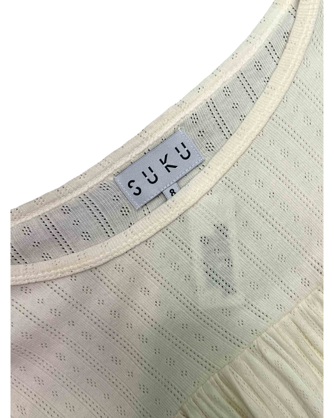 Size 5XL | SUKU Cream Pointelle Baby Doll Dress