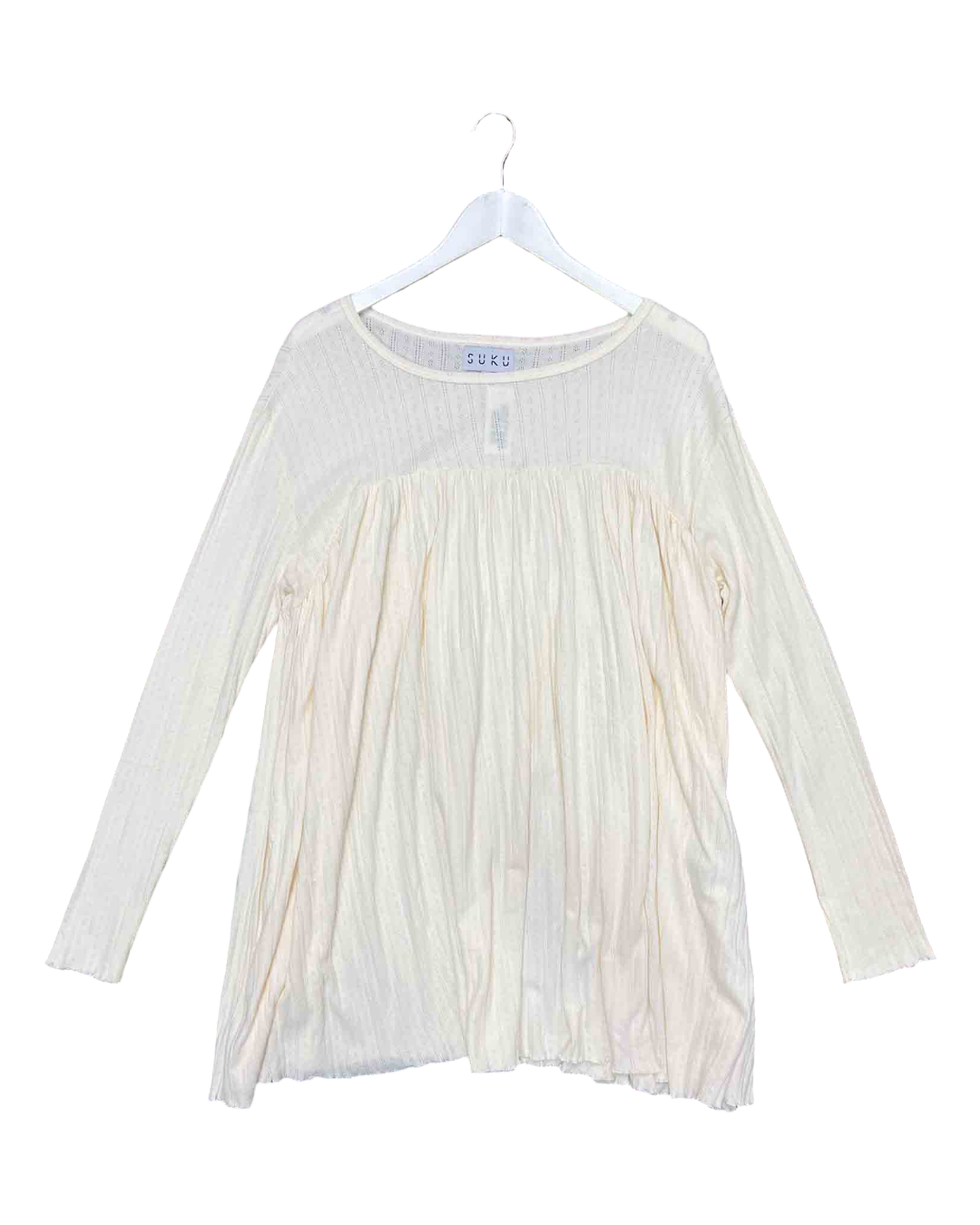Size 5XL | SUKU Cream Pointelle Baby Doll Dress