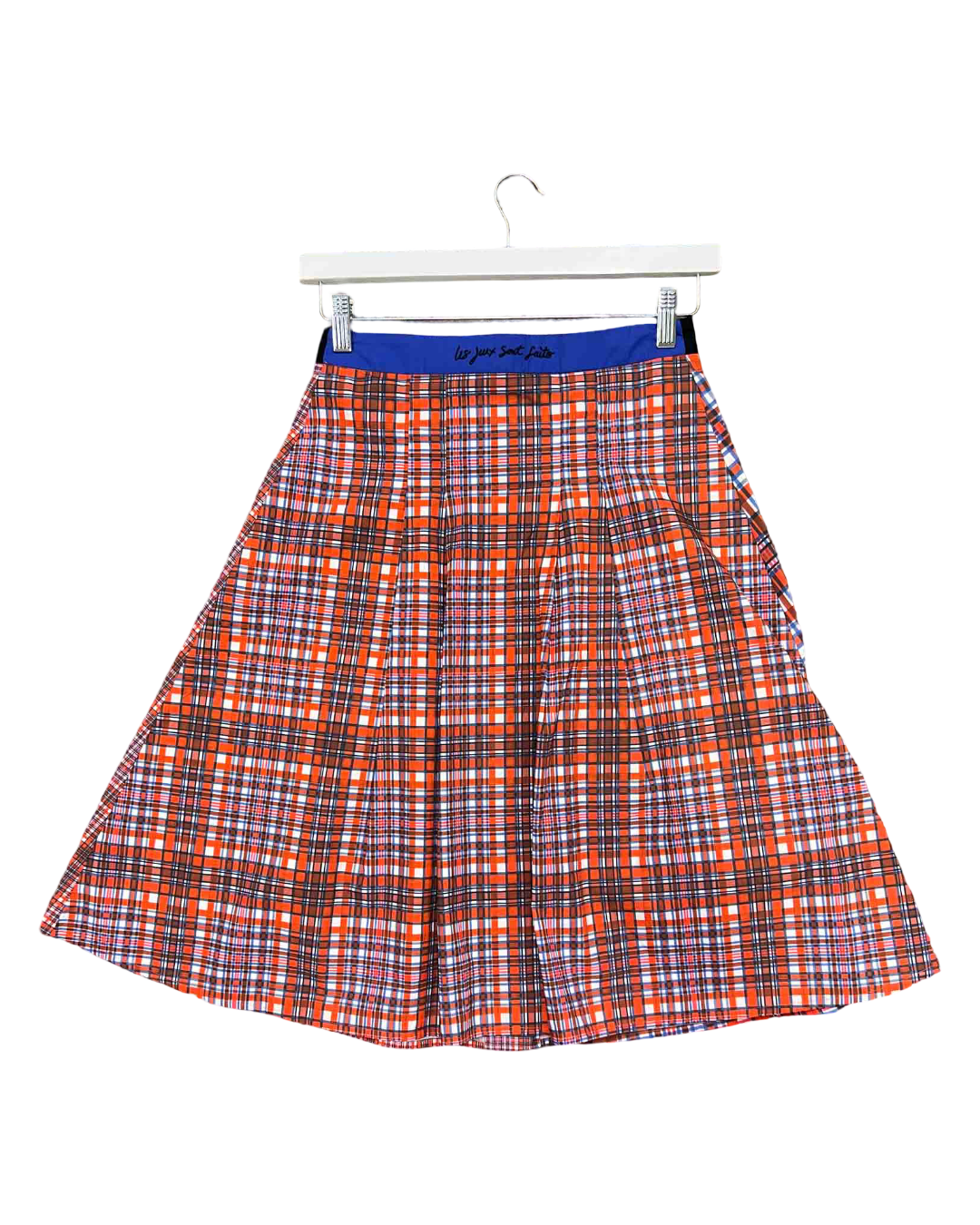 Size S | Etre Cecile Red Patchwork Plaid Pleated Skirt