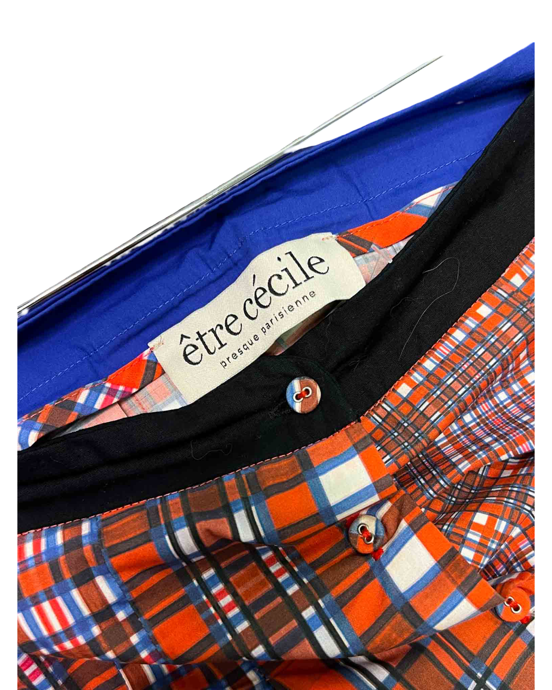 Size S | Etre Cecile Red Patchwork Plaid Pleated Skirt