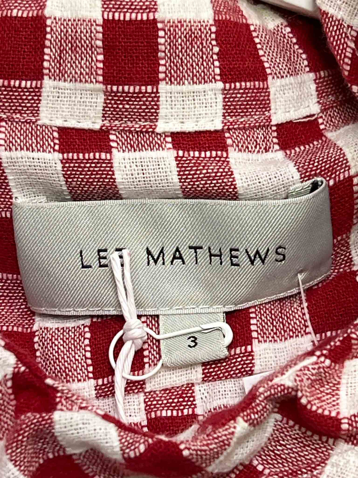 Size 3 (12) | Lee Mathews Germaine Ruffle Trimmed Cotton Gingham Top