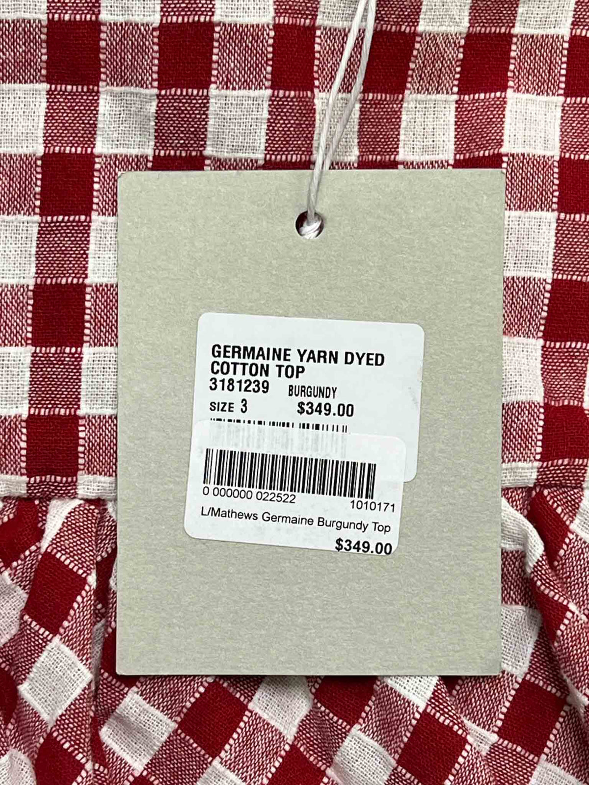 Size 3 (12) | Lee Mathews Germaine Ruffle Trimmed Cotton Gingham Top