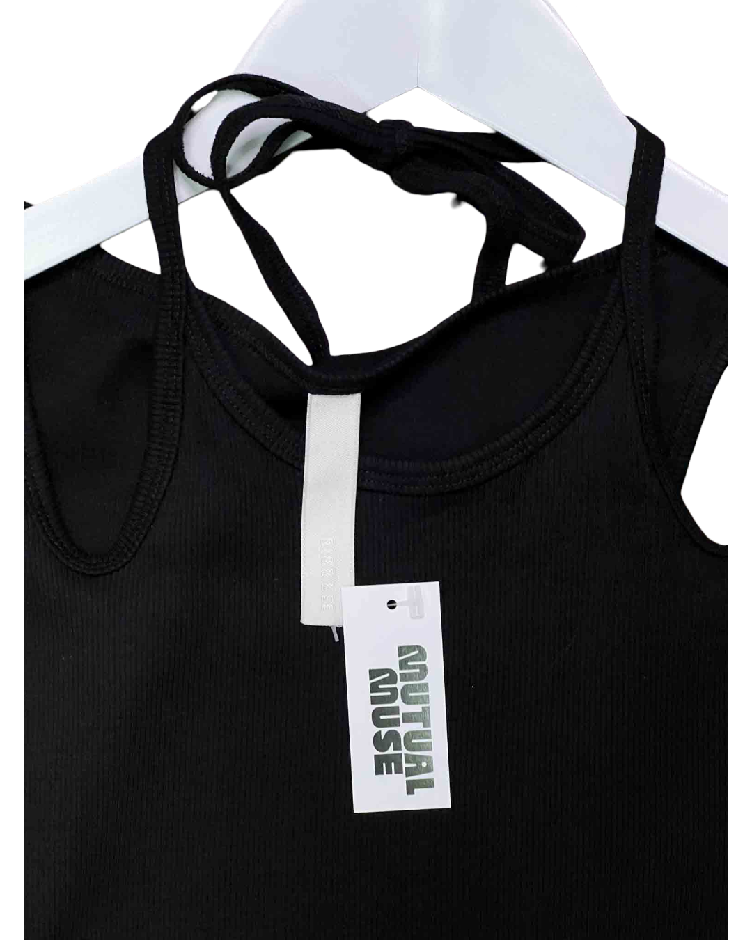 Size L | Dion Lee Black Halter Tie Tank Top