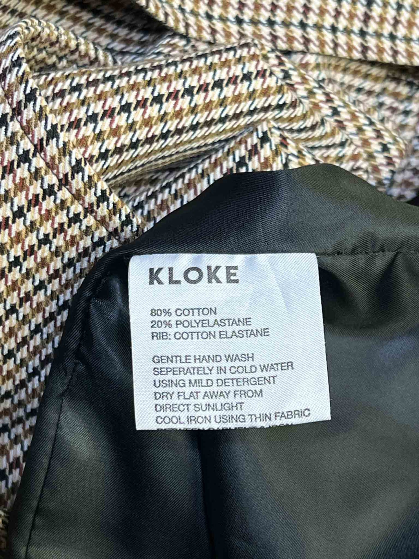 Size M | Kloke Houndstooth Button-Up Coat