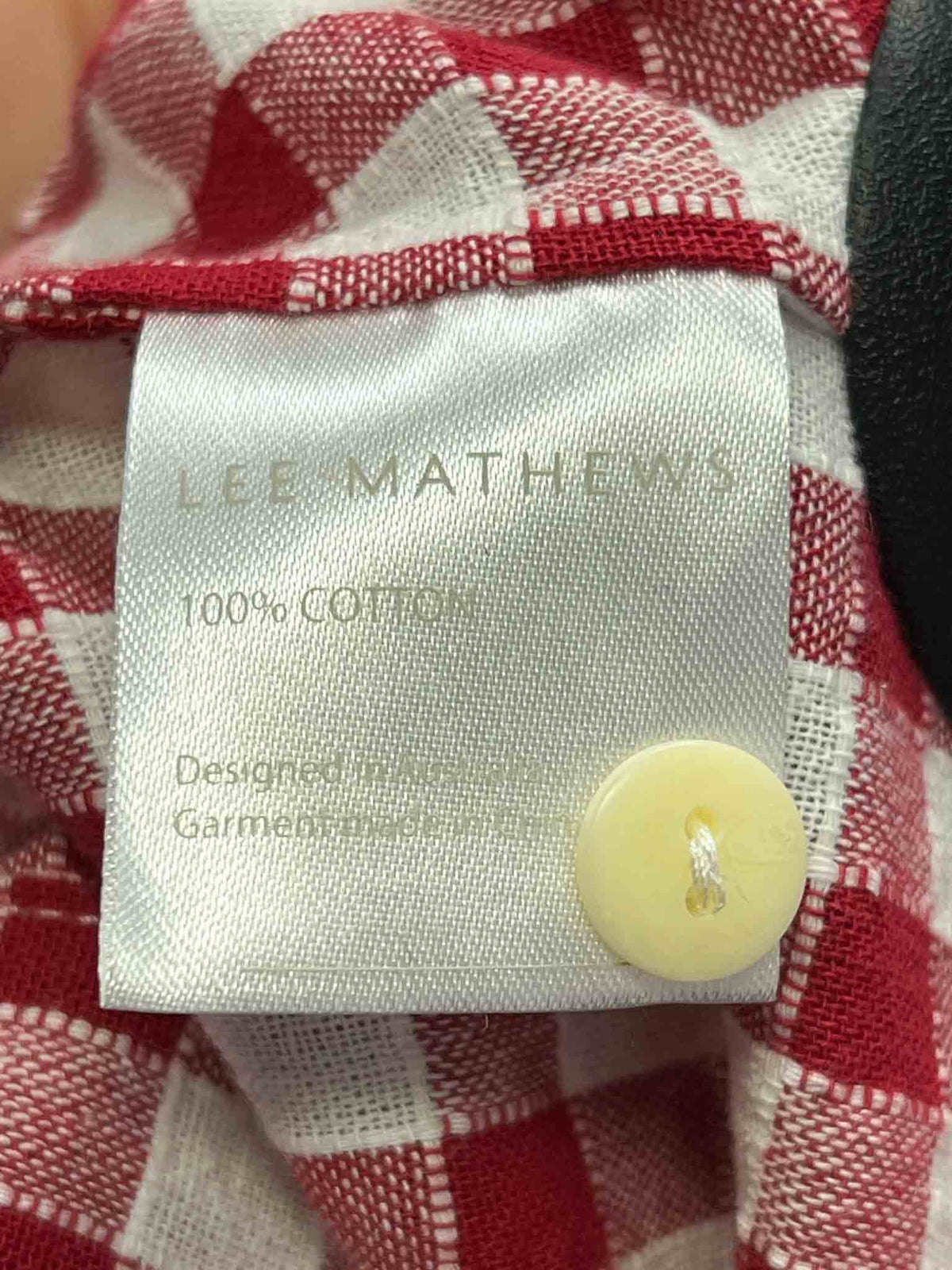 Size 3 (12) | Lee Mathews Germaine Ruffle Trimmed Cotton Gingham Top