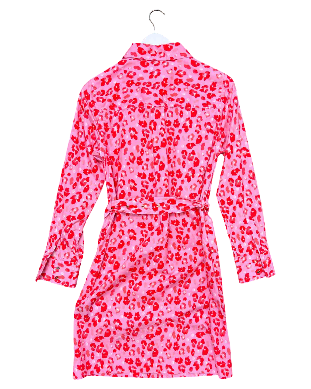 Size XS | Alessandra Pink Leopard Shirt Dress