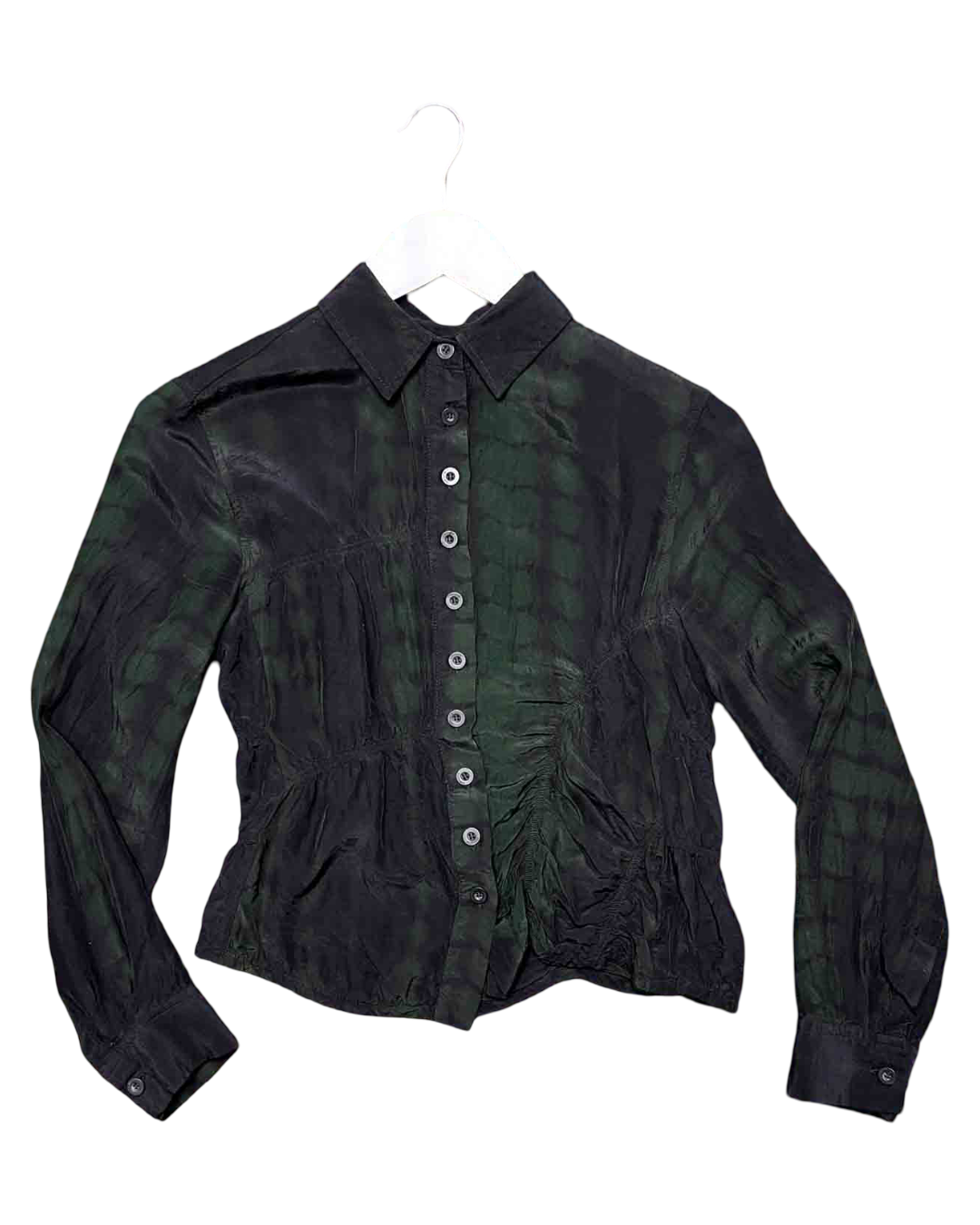 Size XXS | Alpha60 Asymmetric Ruched Marble Shirt
