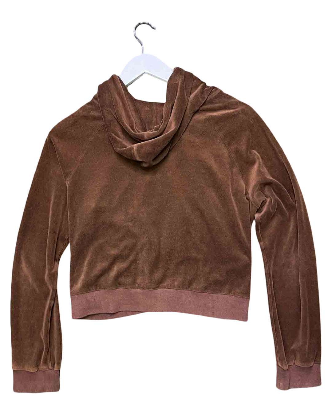 Size 10 (M) | Sister Studios Brown Velour Zip-Up Jumper