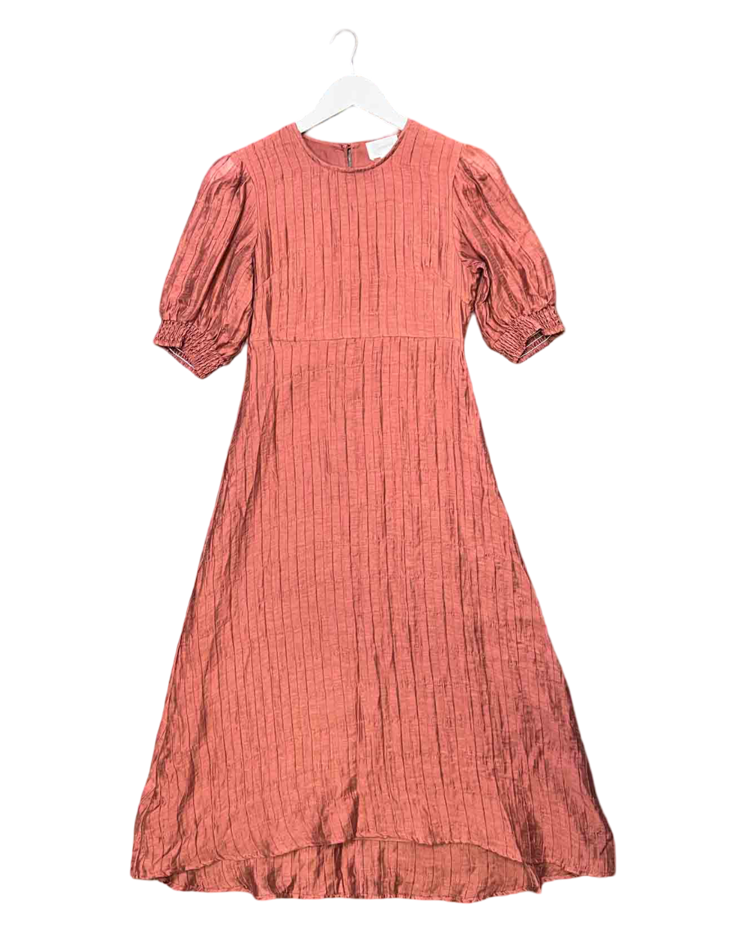 Size 6 | Leonard St Terracotta Puff Sleeve Midi Dress