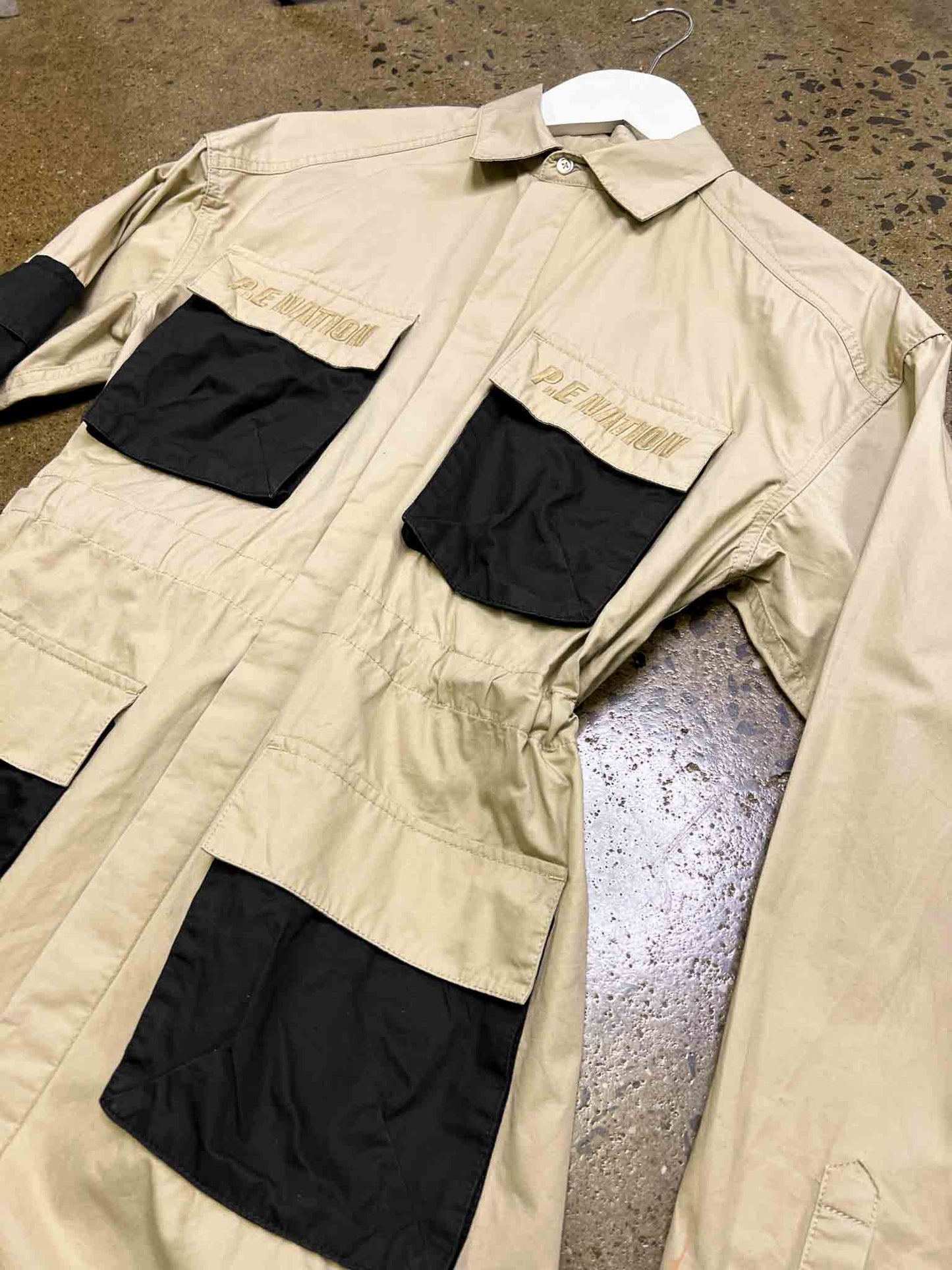 Size S | P.E Nation Longline Cargo Defence Shirt Dress
