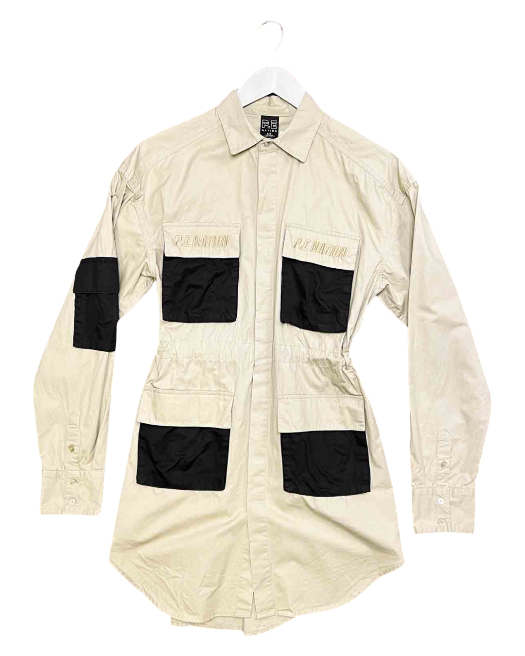 Size S | P.E Nation Longline Cargo Defence Shirt Dress