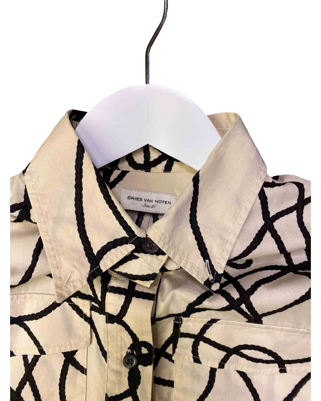 Size 36 (S) | Dries Van Noten Squiggle Print Cotton Dress