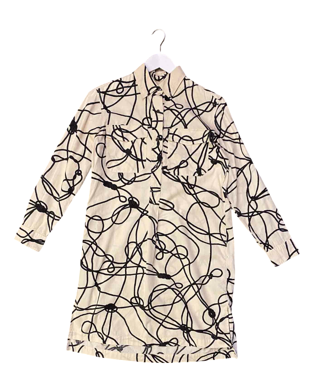 Size 36 (S) | Dries Van Noten Squiggle Print Cotton Dress