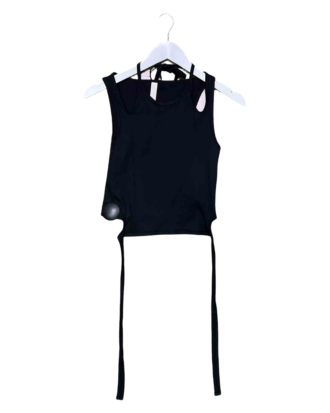 Size L | Dion Lee Black Halter Tie Tank Top