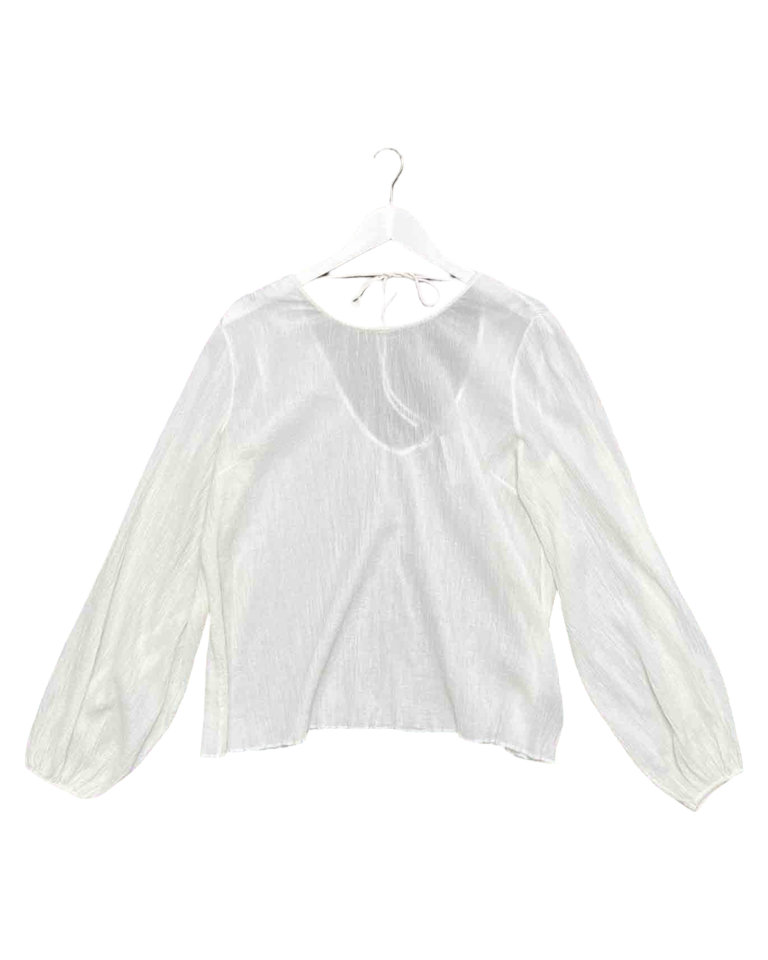 Size S | Marle Beige Cotton Shirred Peasant Blouse Top