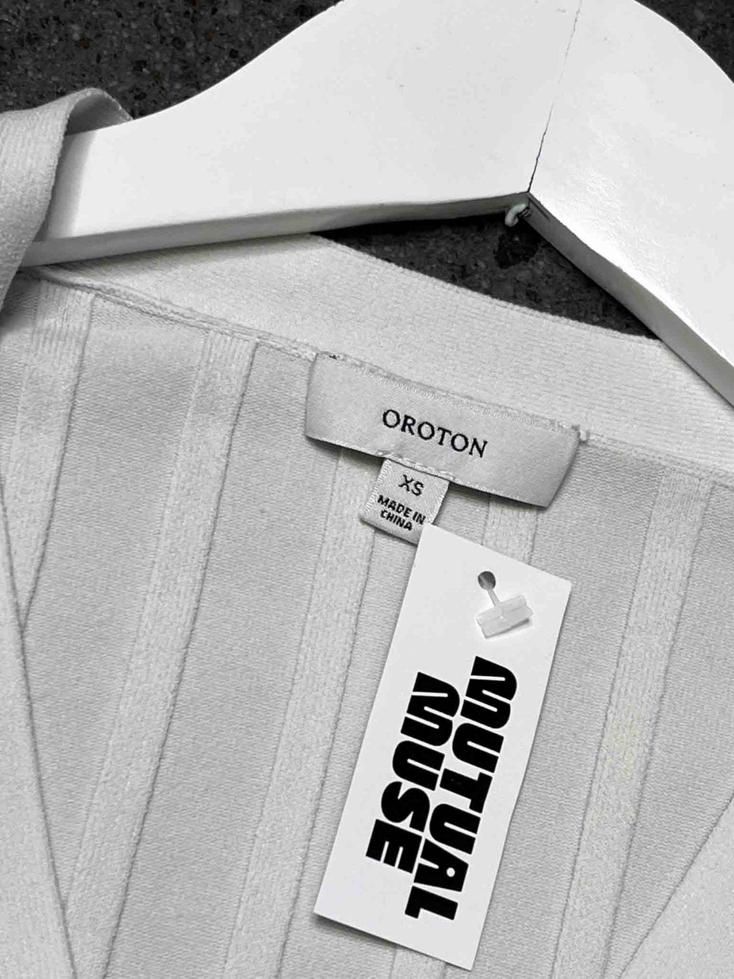 Size XS | Oroton Cream Long-sleeve Ribbed Top