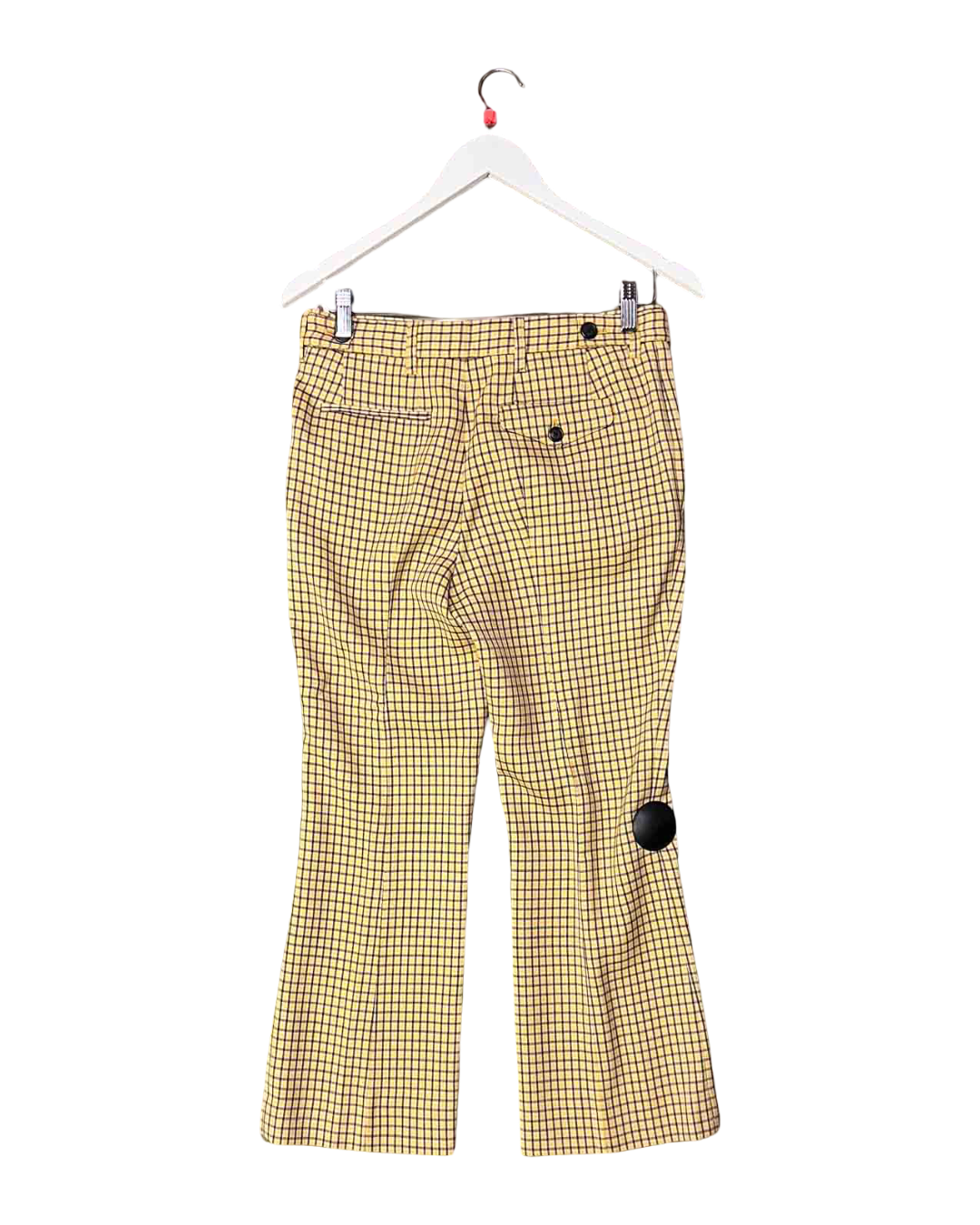Size XS | Miu Miu Yellow Check Wool Tailored Pants