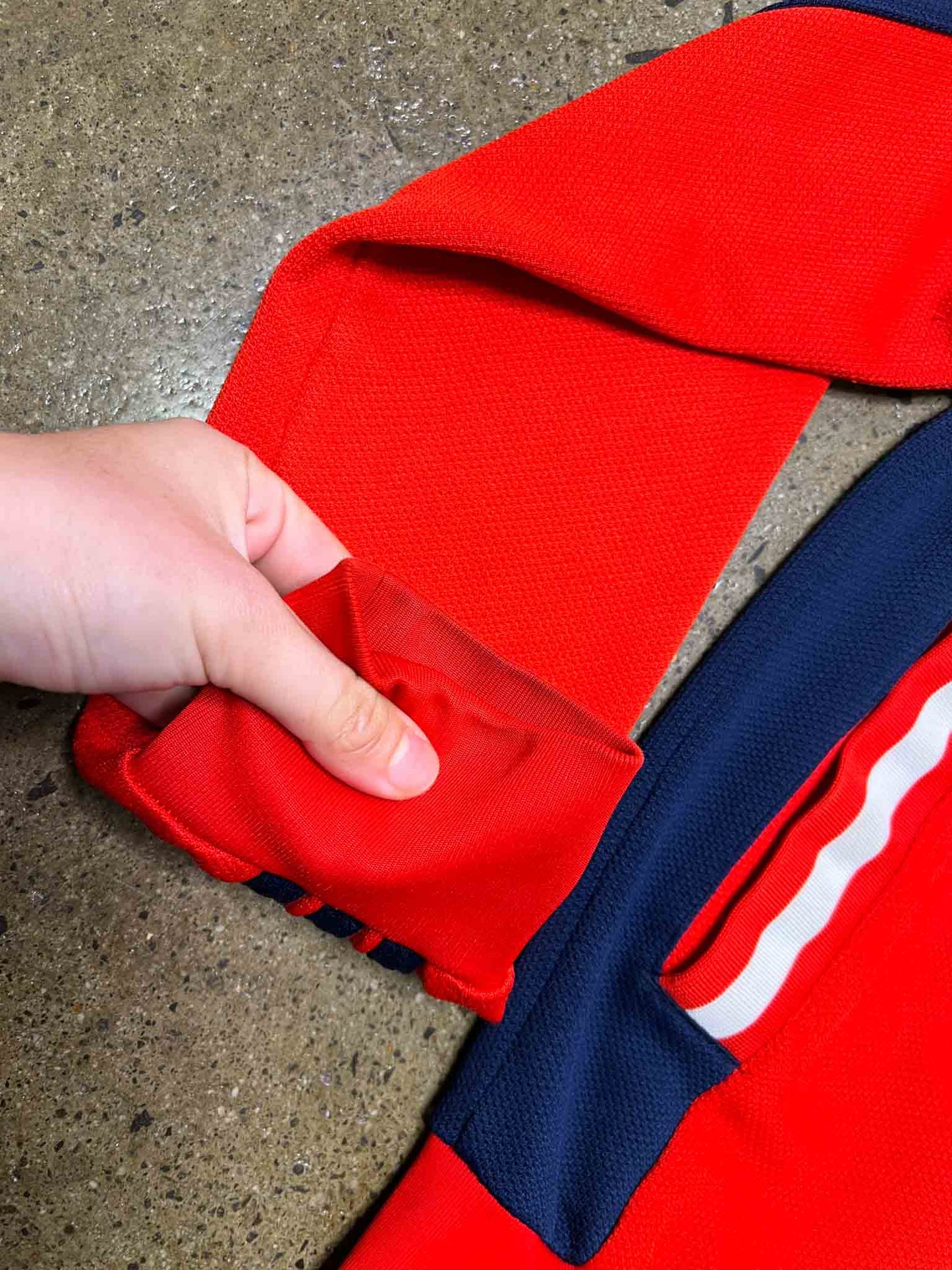 Size S | Adidas Red/Navy Waffle Track Jacket