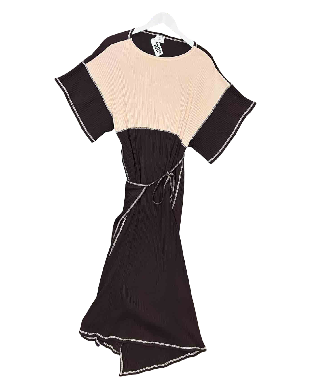 Size S | Baserange Organic Cotton Claire Two-Toned Wrap Dress