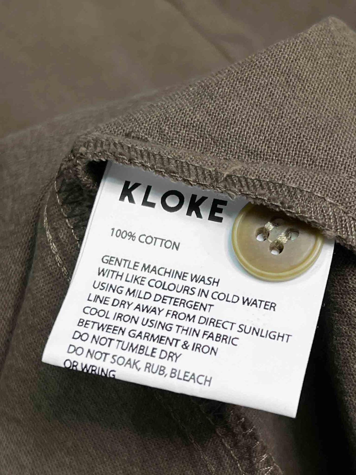 Size M | Kloke Khaki Cotton Filter Dress NWT