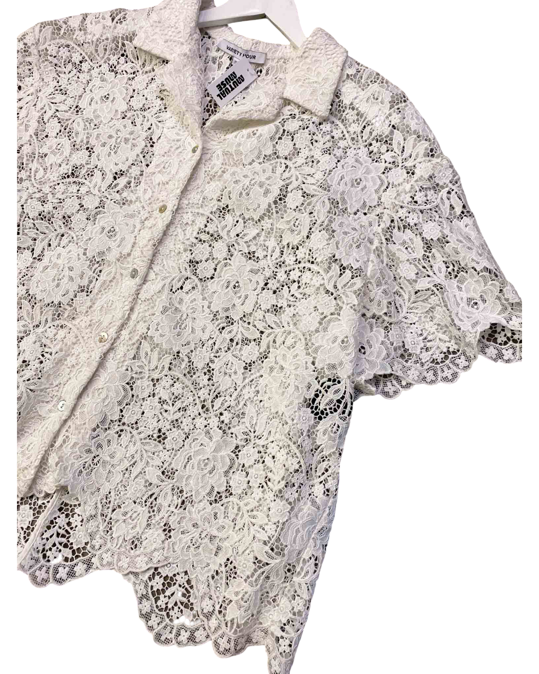 Size XL | Variety Hour White Lace Shirt