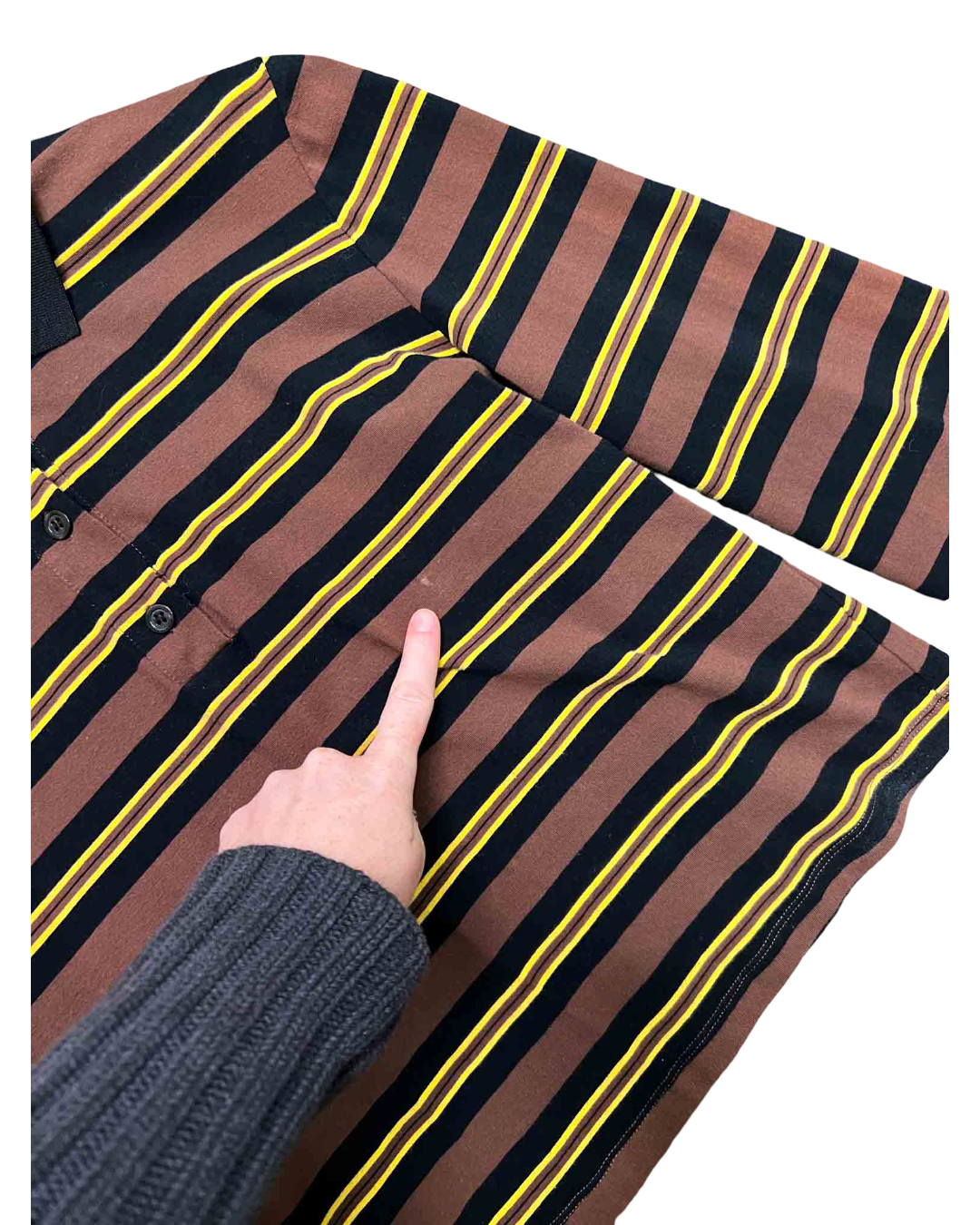 Size M | Venroy Brown Stripe Polo