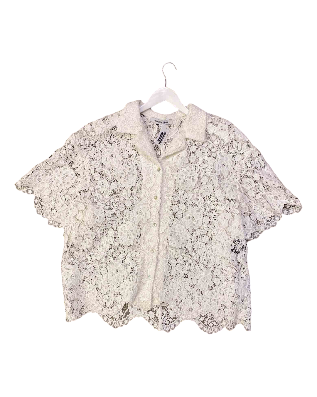 Size XL | Variety Hour White Lace Shirt