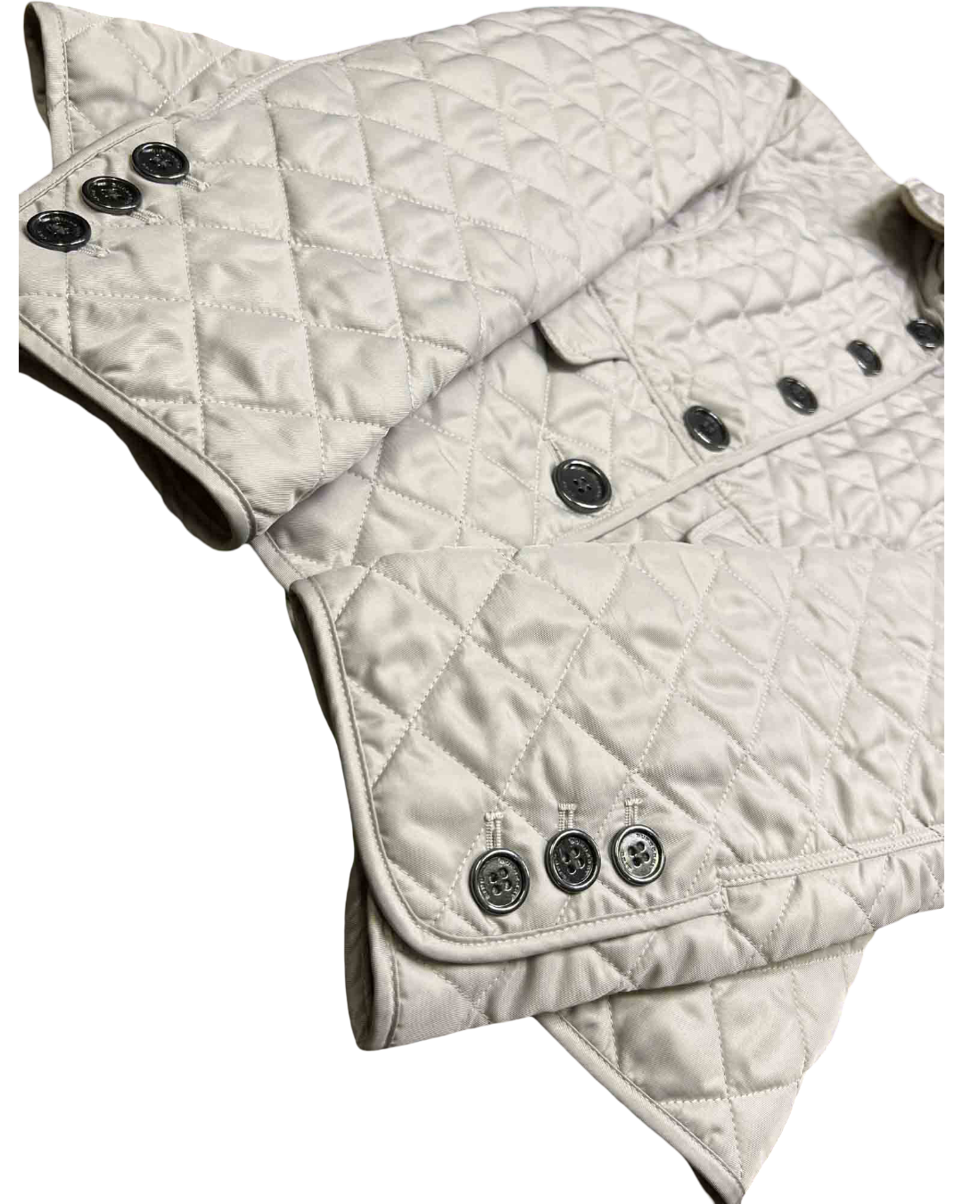 Size S | Burberry Grey Fitted Quilted Jacket