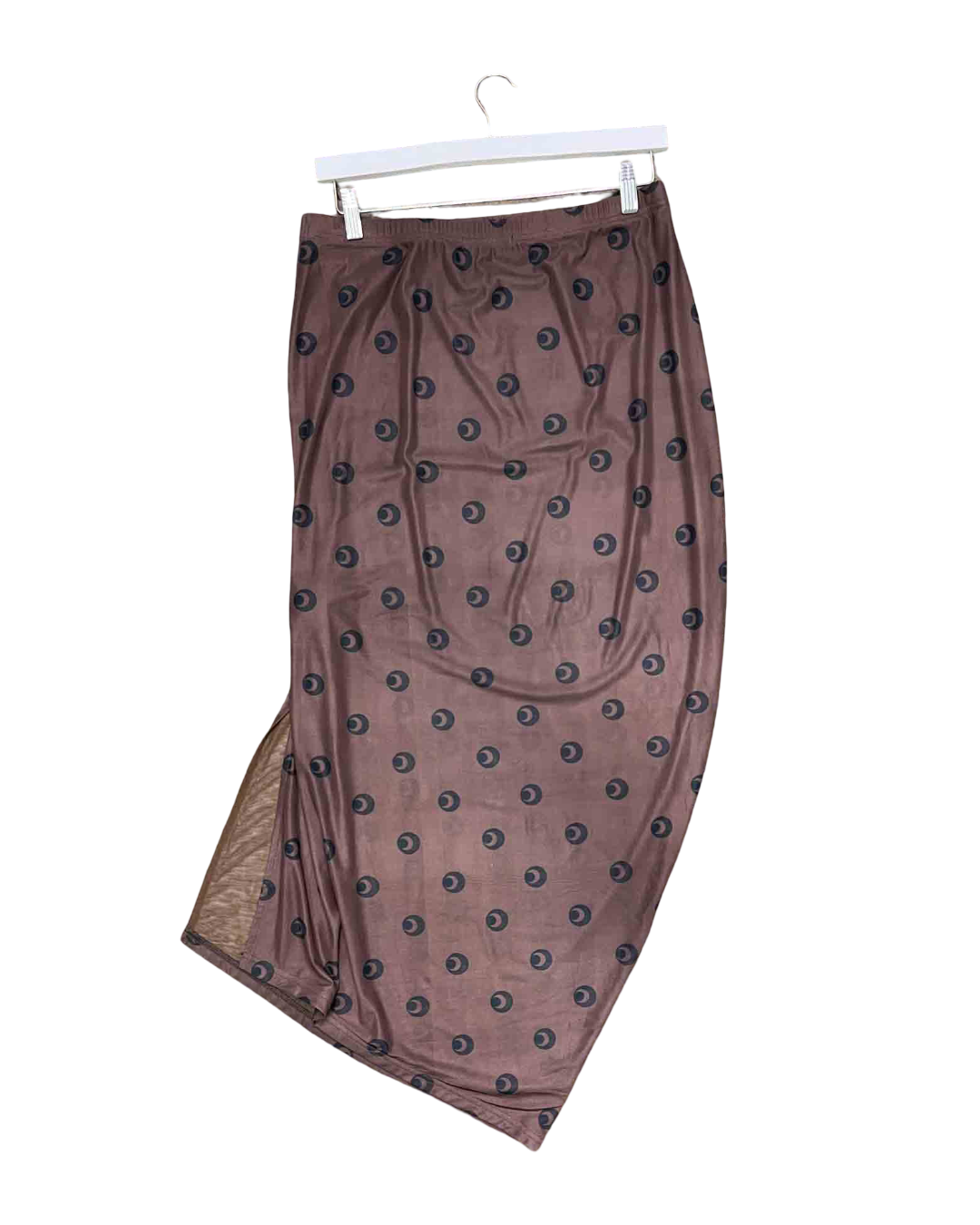 Size L | Alpha60 Brown Asymmetrical Mesh Skirt