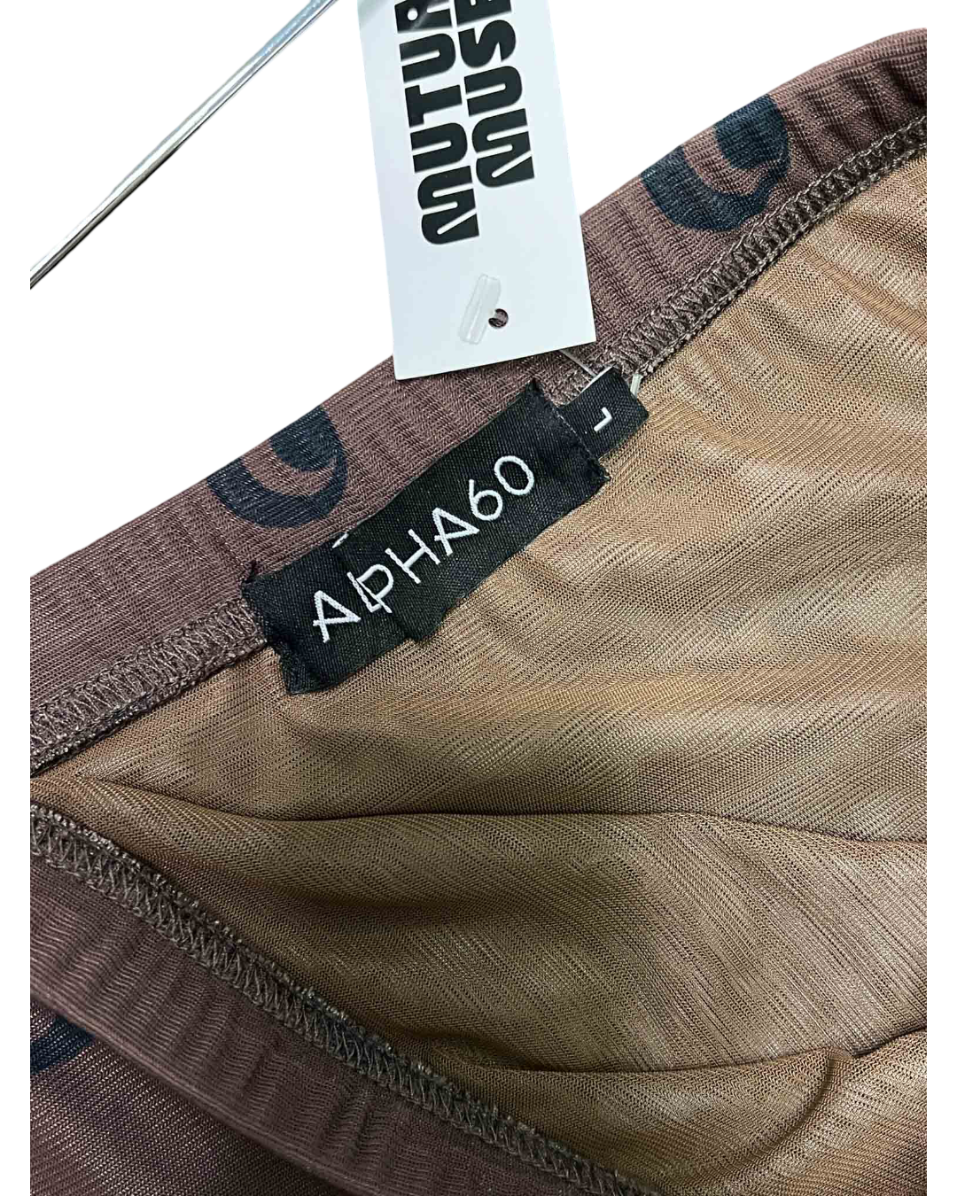 Size L | Alpha60 Brown Asymmetrical Mesh Skirt