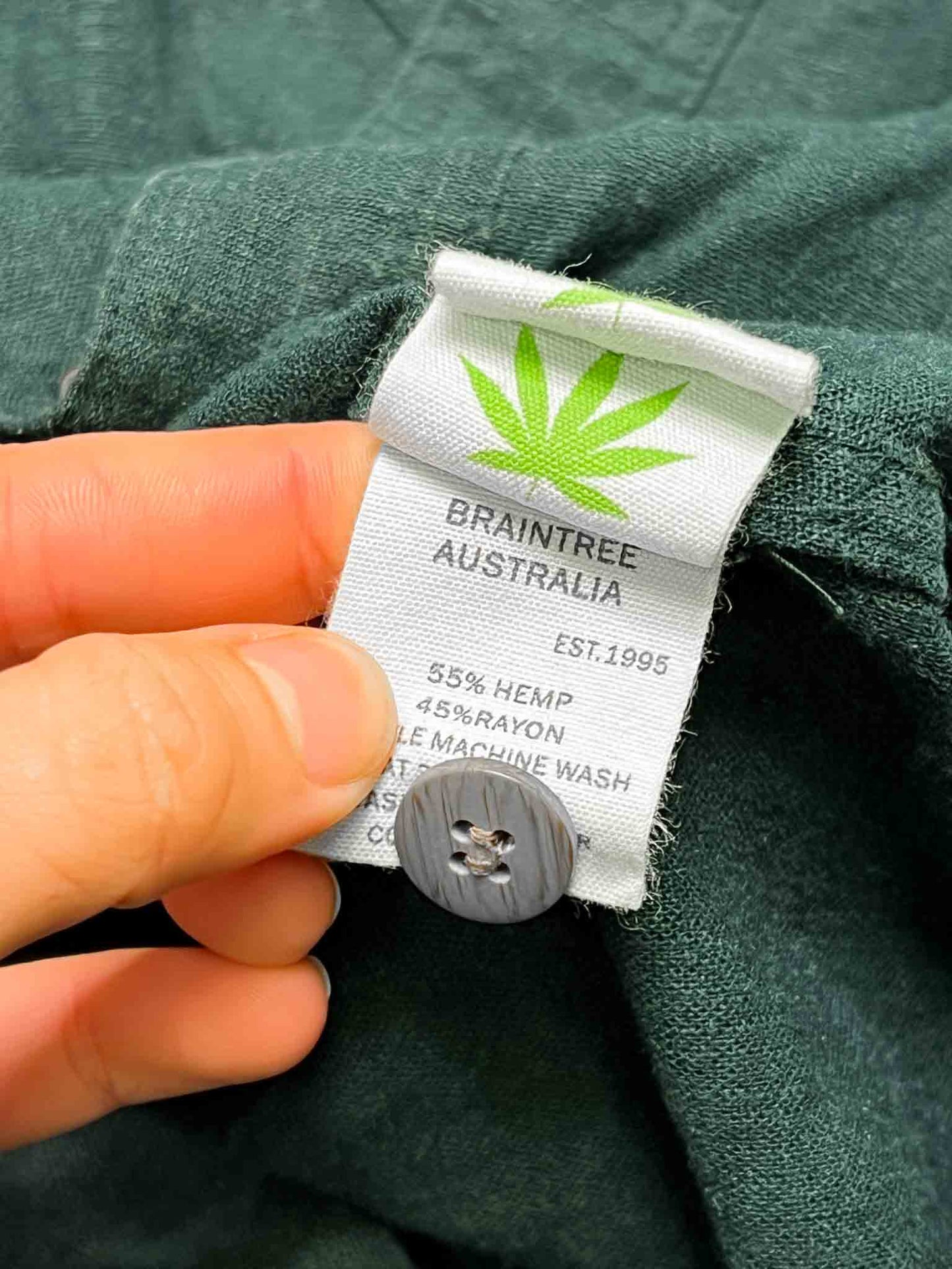 Size M | Braintree Australia Green Hemp Blend Shirt Shirt