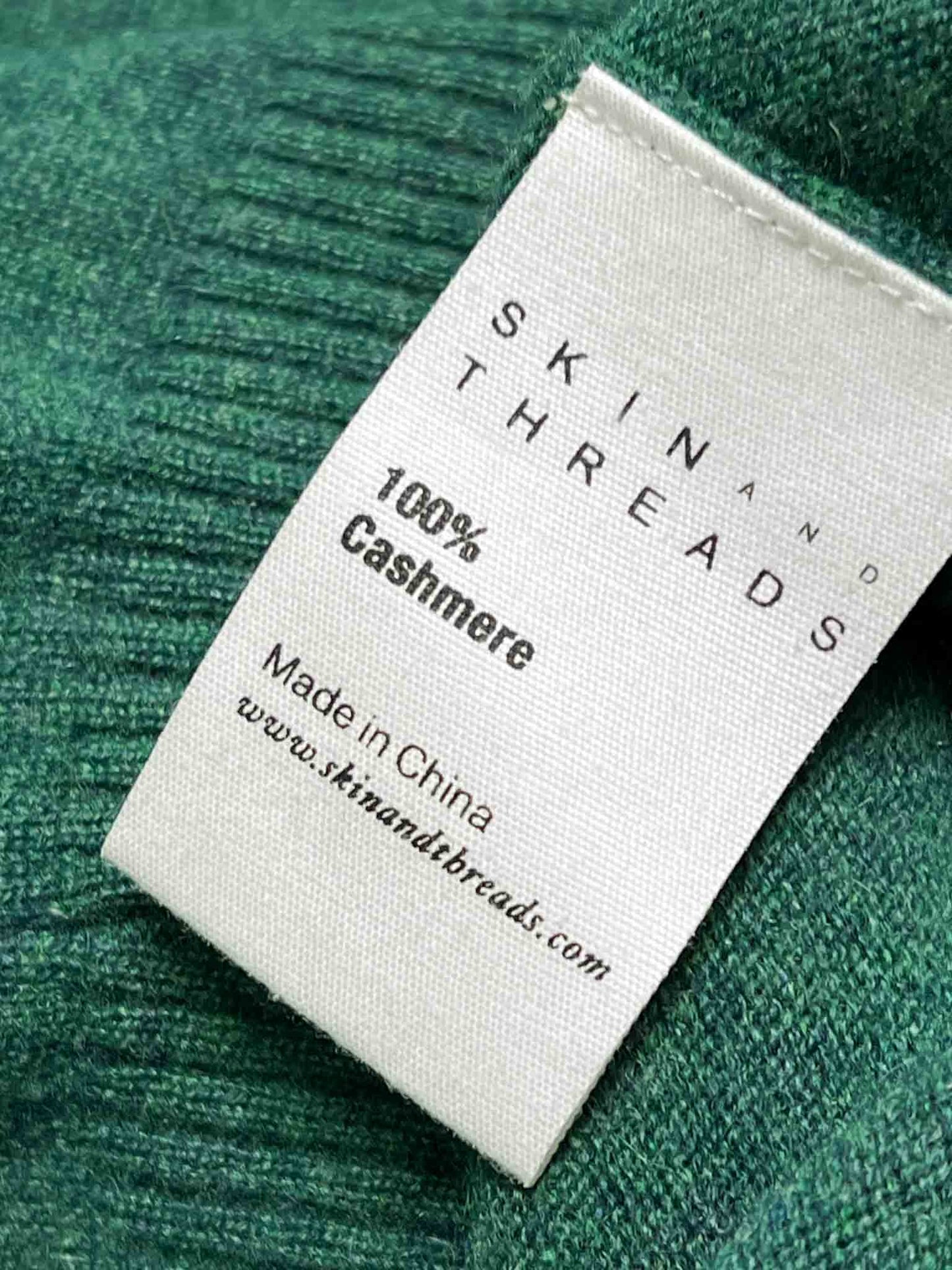 Size 0 (XS) | Skin & Threads Green Cashmere Pullover Jumper
