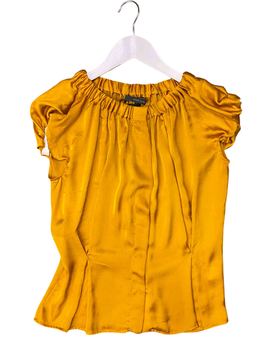 Size M | Arthur Galan Mustard Silky Top