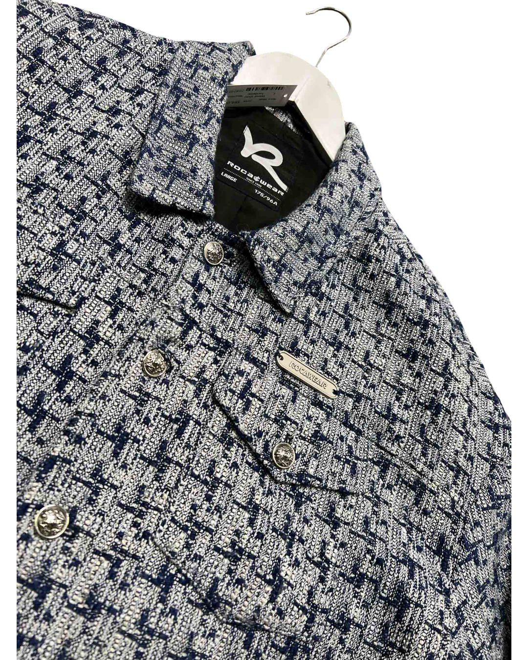 Size L | Rocawear Tweed Trucker-Style Jacket
