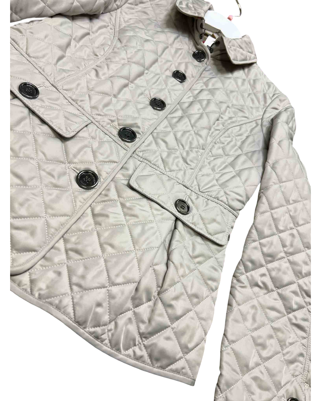 Size S | Burberry Grey Fitted Quilted Jacket